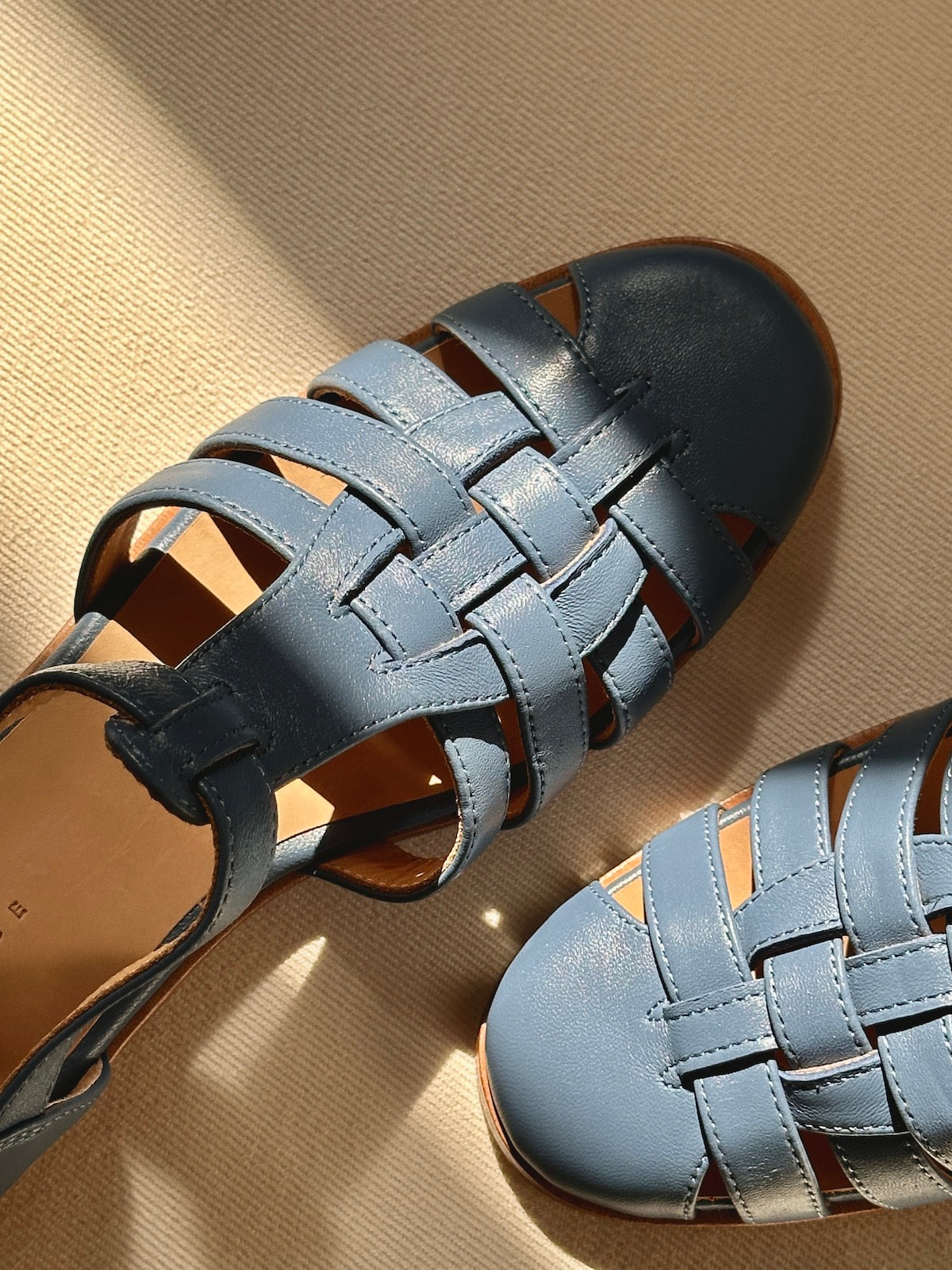 手編みローマサンダル ブルー LILVINTAGE